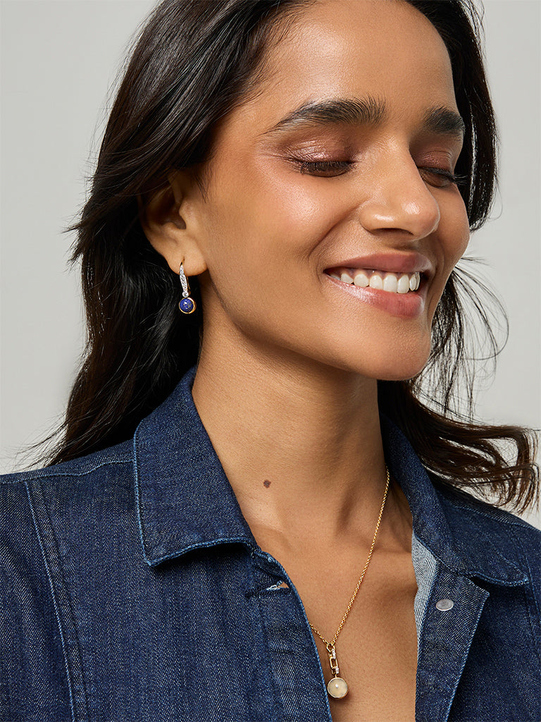 Westside X Pome Lapis & Moonstone Mismatched Drop Earrings