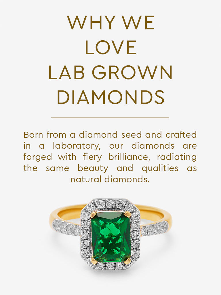 Emerald Baguette Gold Plated Lab Diamond Ring