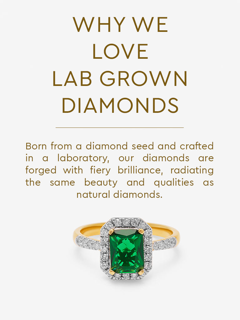 Emerald Baguette Gold Plated Lab Diamond Ring