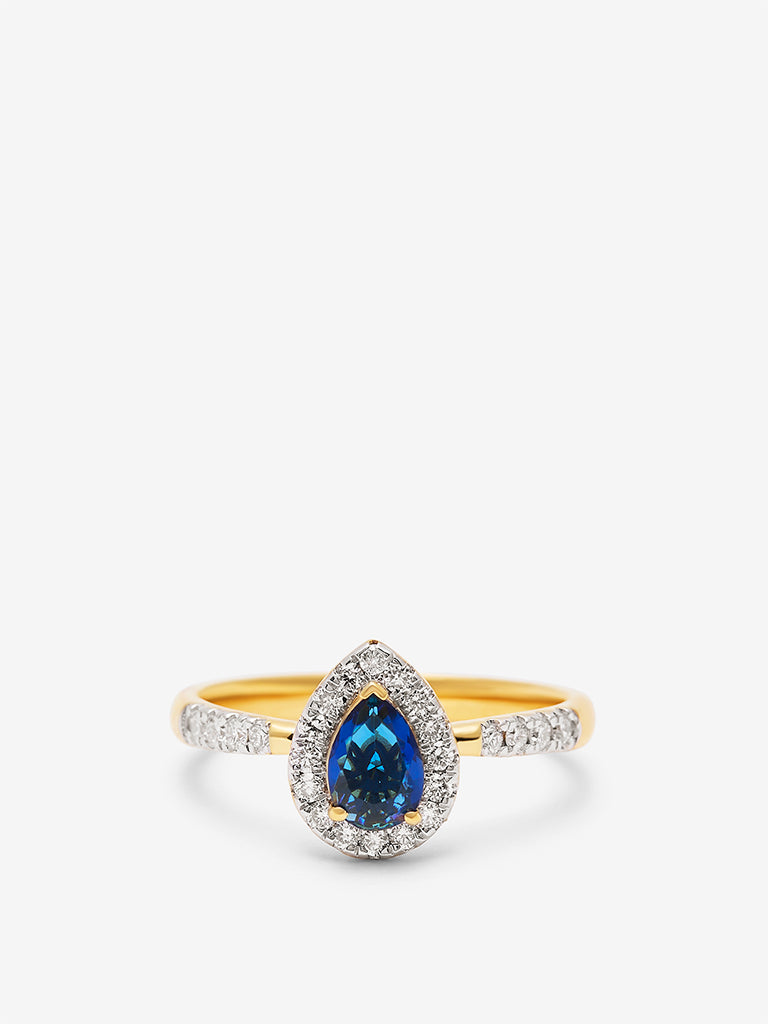 Westside X Pome Sapphire Pear Lab Diamond Halo Ring