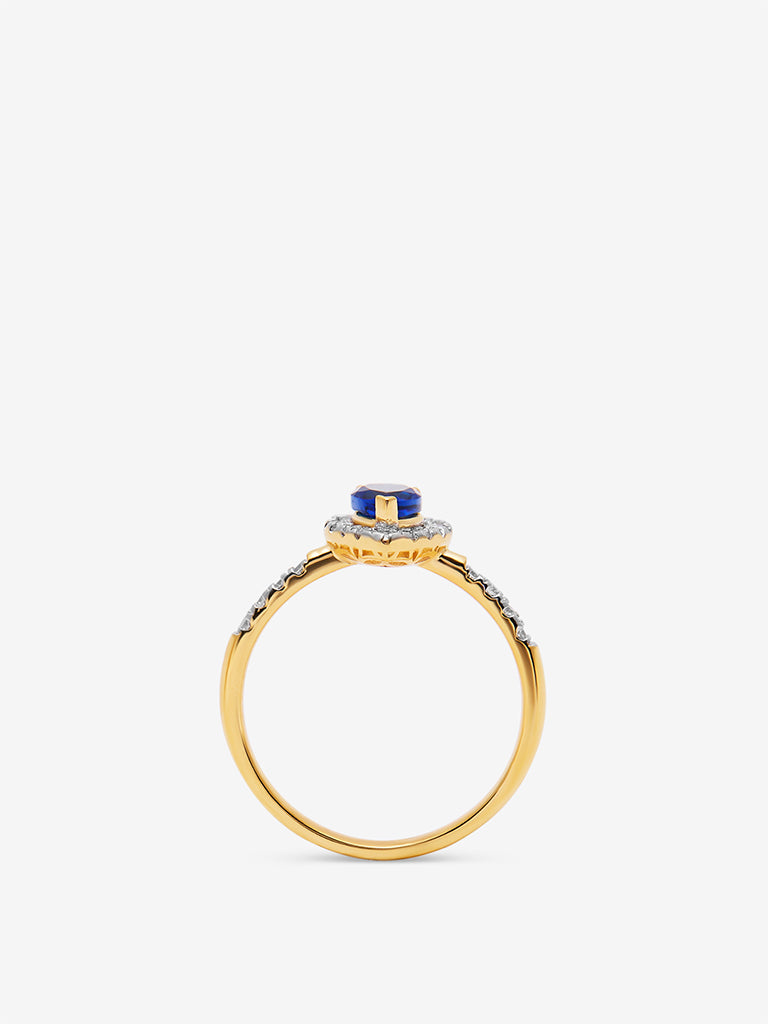 Westside X Pome Sapphire Pear Lab Diamond Halo Ring