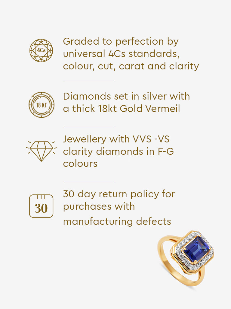 Sapphire Baguette Lab Diamond Ring