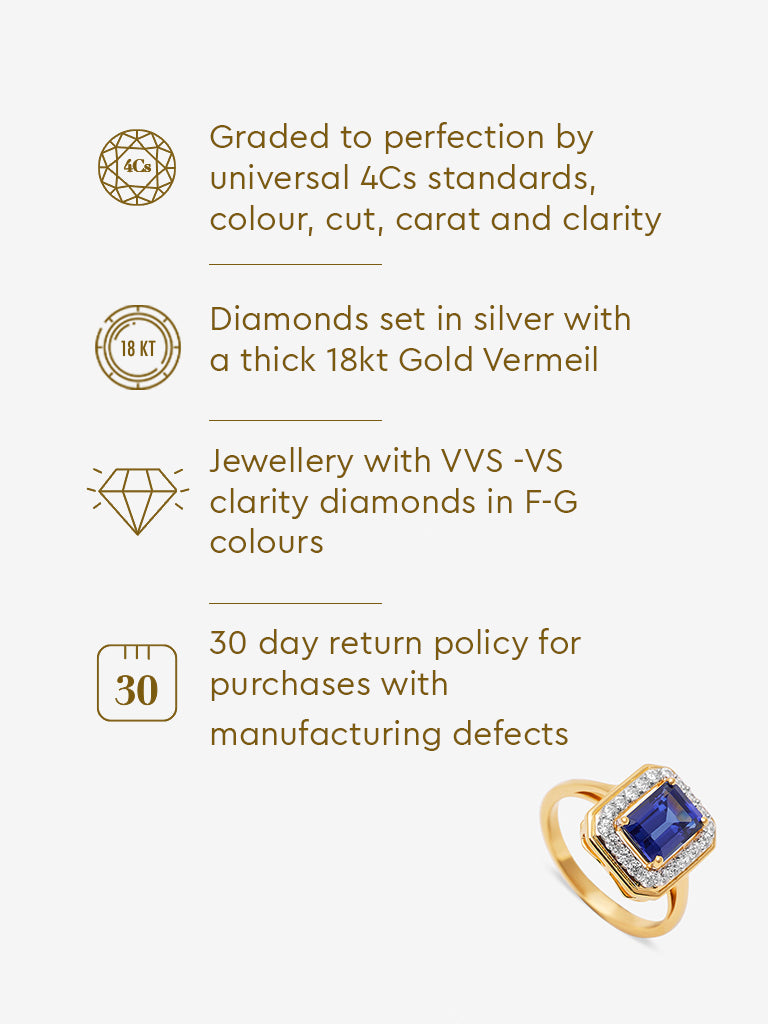 Sapphire Baguette Lab Diamond Ring