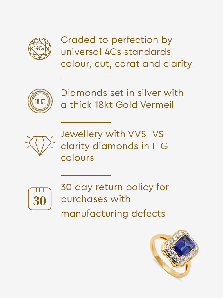 Sapphire Baguette Lab Diamond Ring