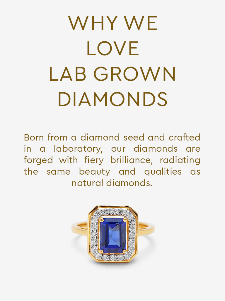 Sapphire Baguette Lab Diamond Ring