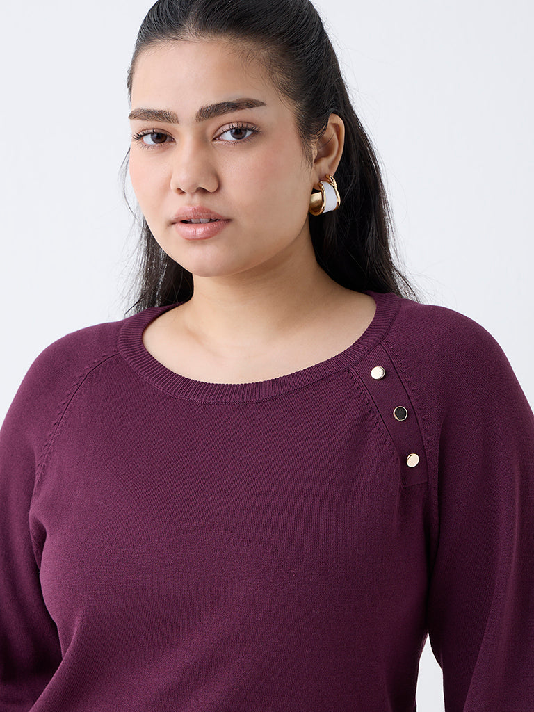 Gia Plum Knit Textured Sweater