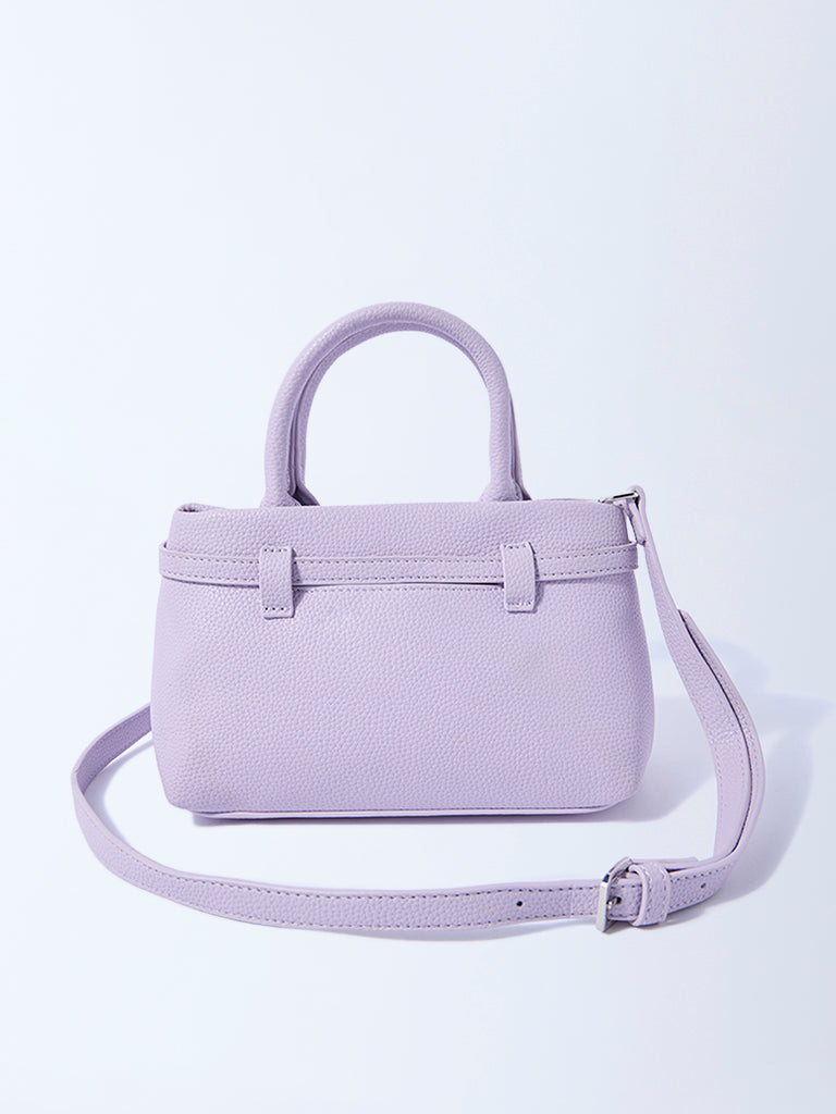 Westside Lilac Textured Sling Bag with Belt