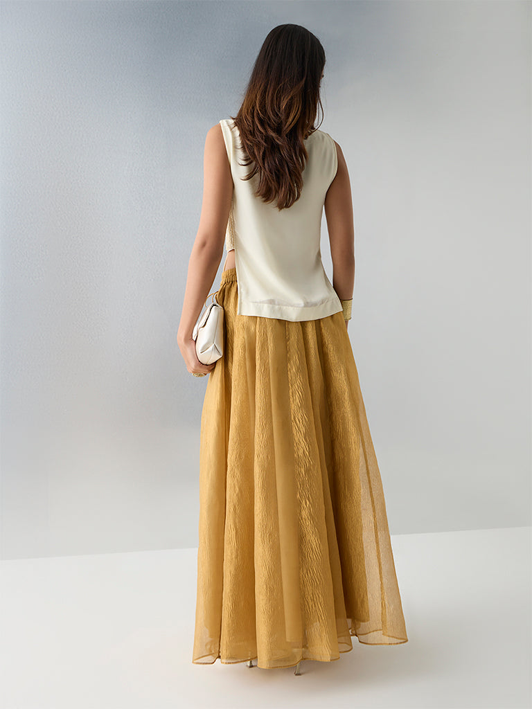 Vark Off-White Embellished Top