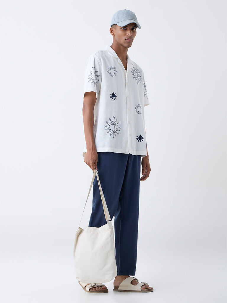 ETA White Sun Detailed Relaxed-Fit Cotton Shirt
