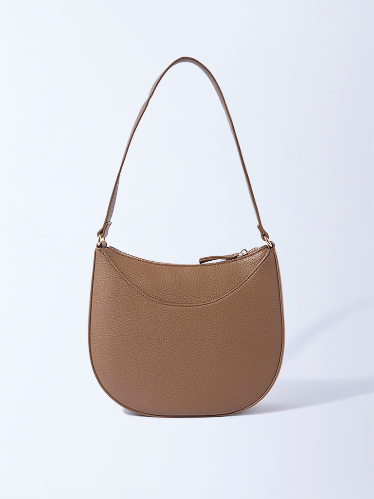Westside Brown Textured Saddle Bag