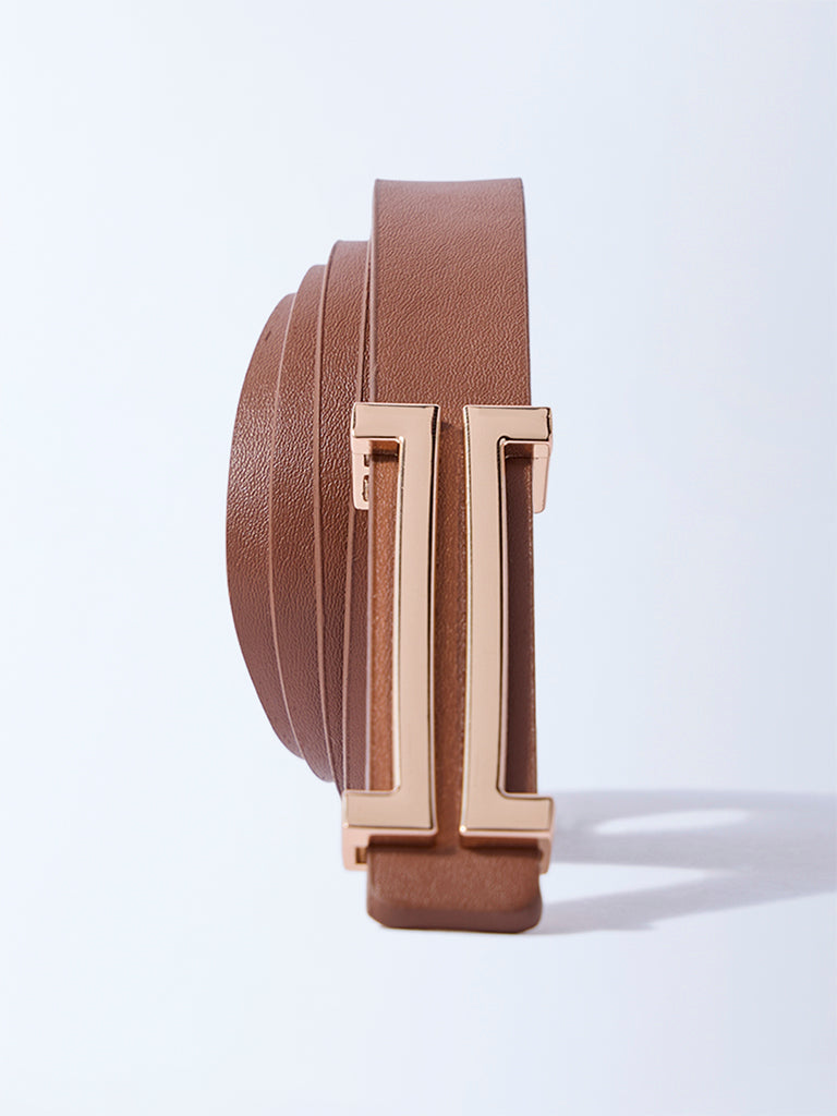 Westside Accessories Brown H-Buckle Belt