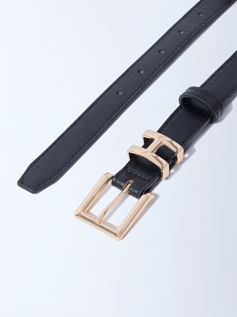 Westside Accessories Black Square Buckle Belt