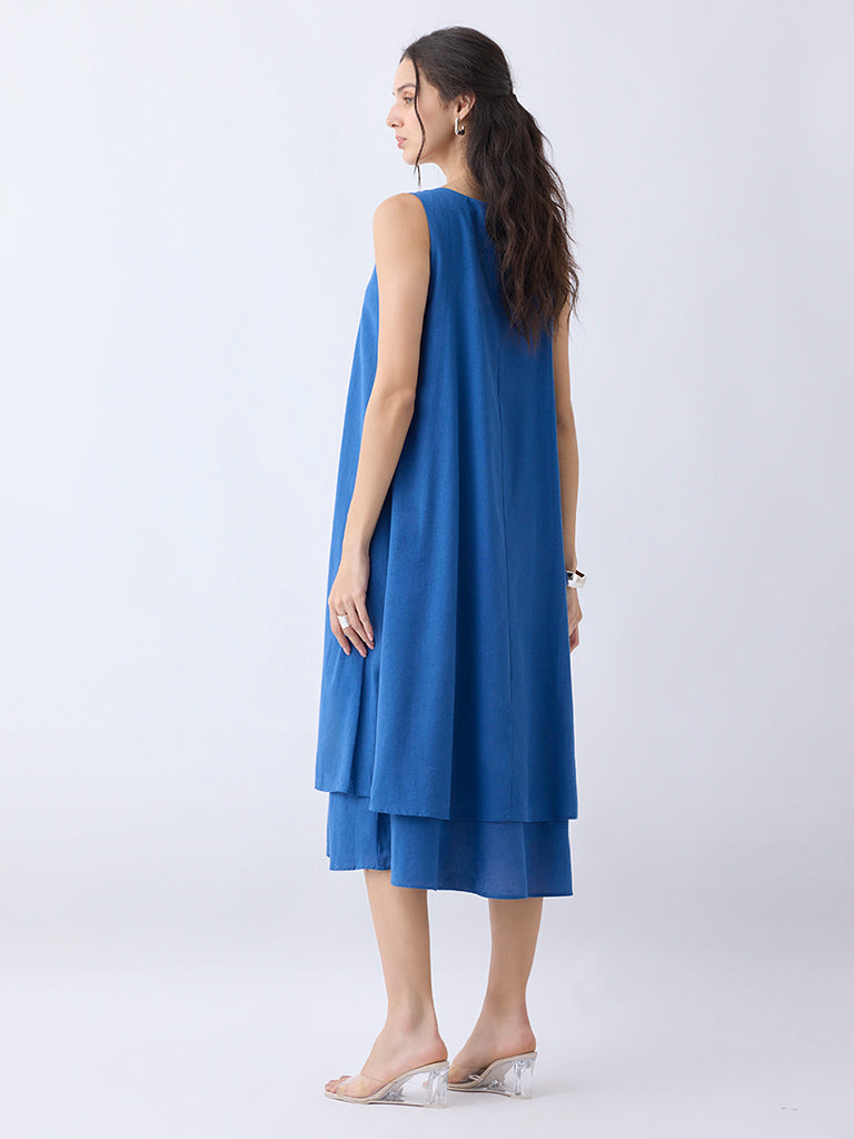 Utsa Indigo A-Line Cotton Kurta
