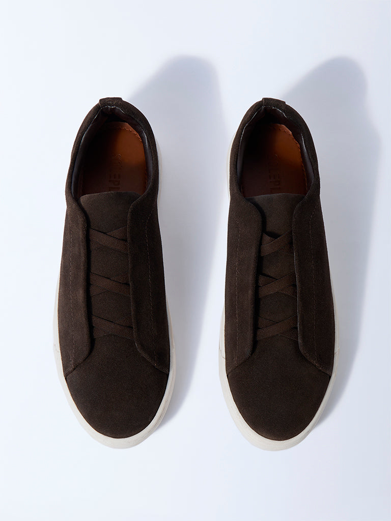 SOLEPLAY Dark Brown Suede Sneakers