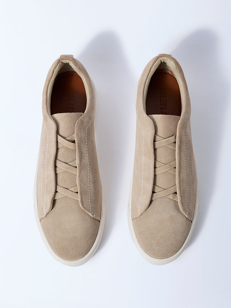 SOLEPLAY Beige Suede Sneakers