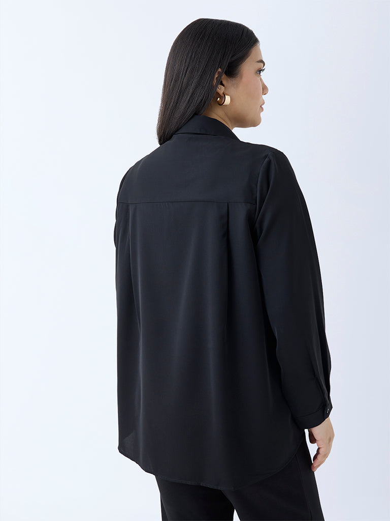 Gia Black Solid Blouse