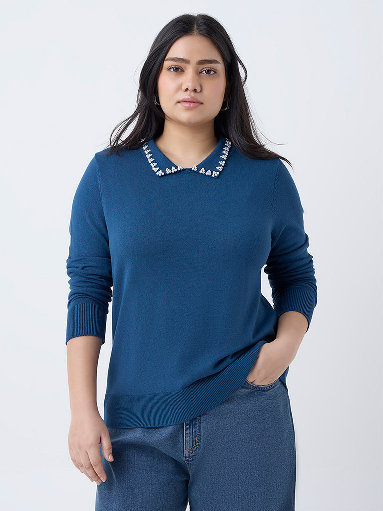 Gia Teal Pearlescent Top