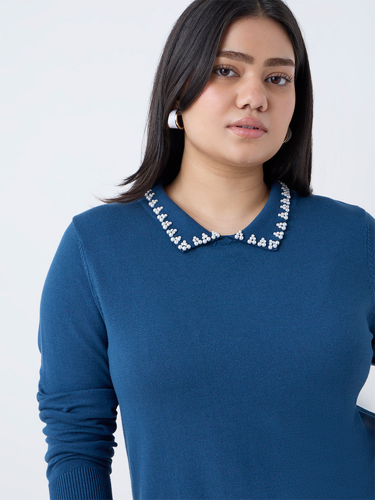 Gia Teal Pearlescent Top