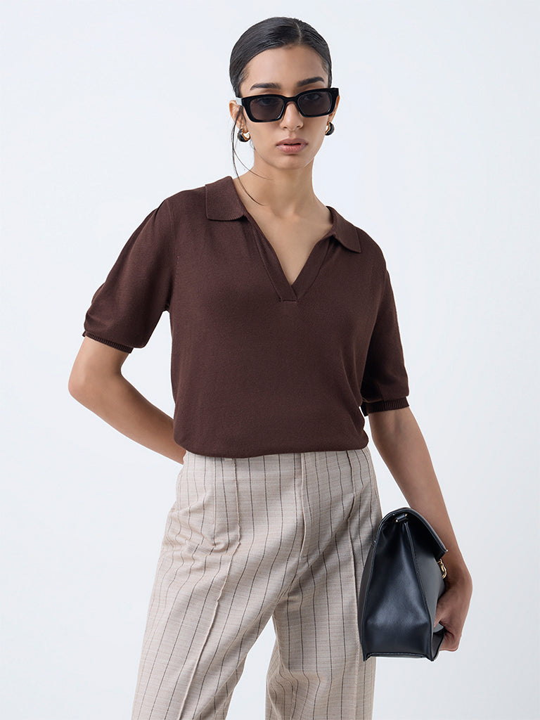 Wardrobe Dark Brown Solid Top