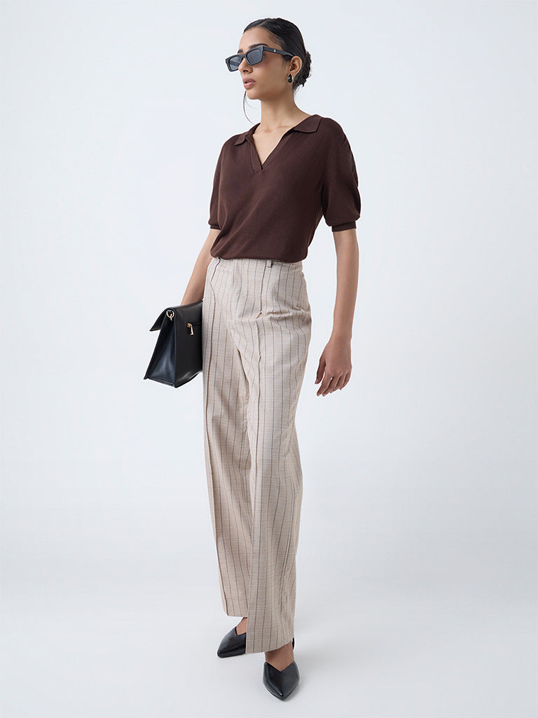 Wardrobe Dark Brown Solid Top