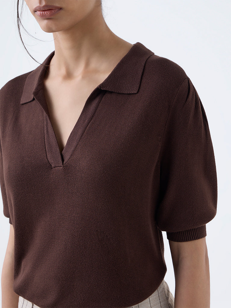 Wardrobe Dark Brown Solid Top