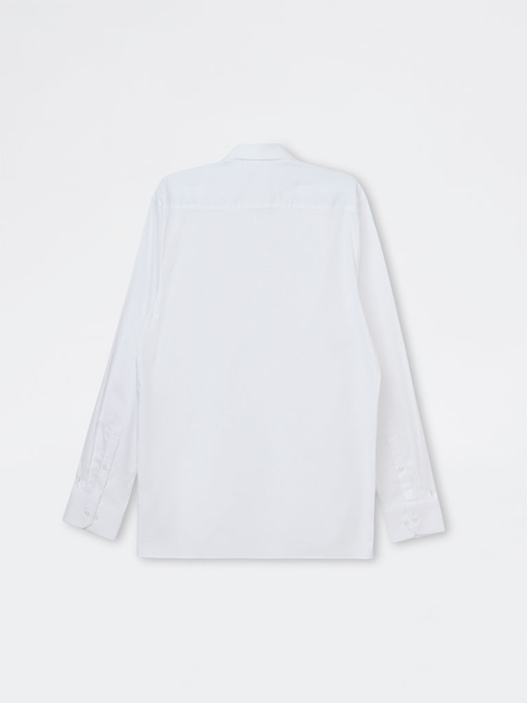 WES Formals White Slim-Fit Cotton Shirt