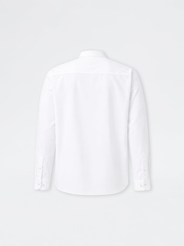 WES Formals White Relaxed-Fit Cotton Shirt