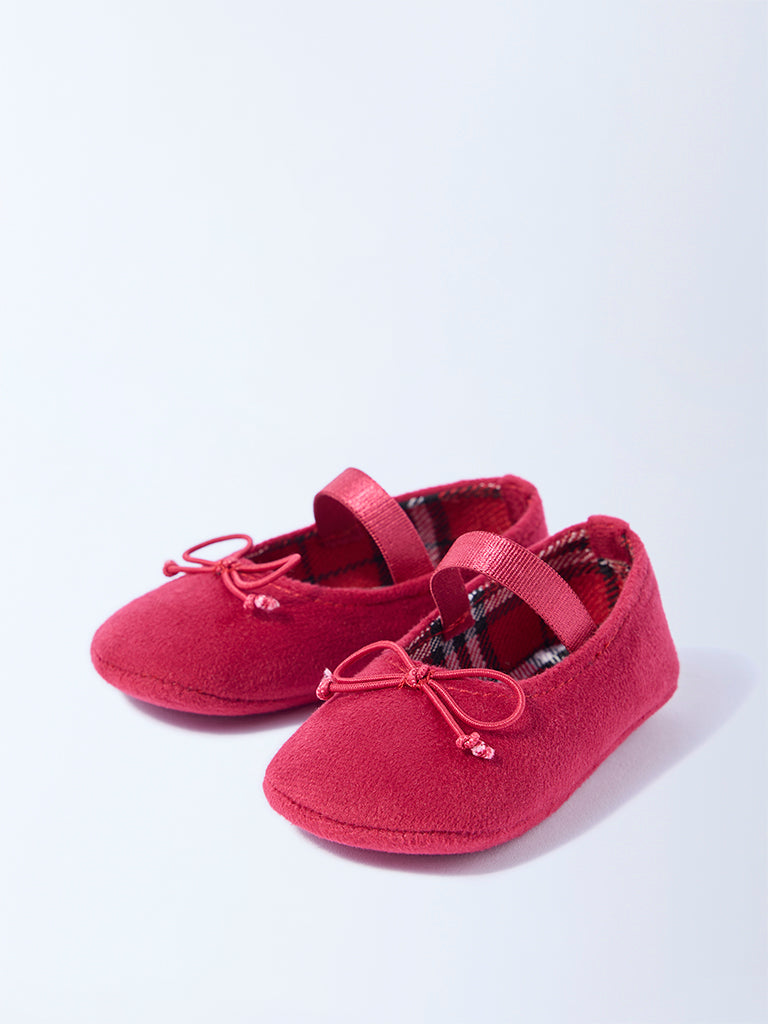 Westside Yellow Girls Red Bow-Detailed Booties for Casual Wear Full View