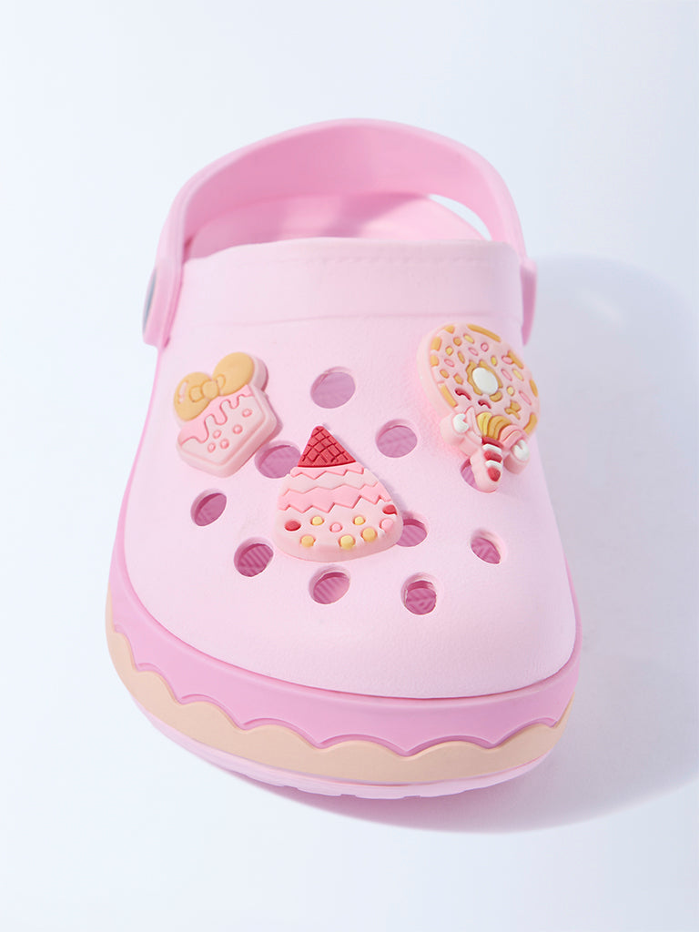 Yellow Pink Applique Detailed Clogs