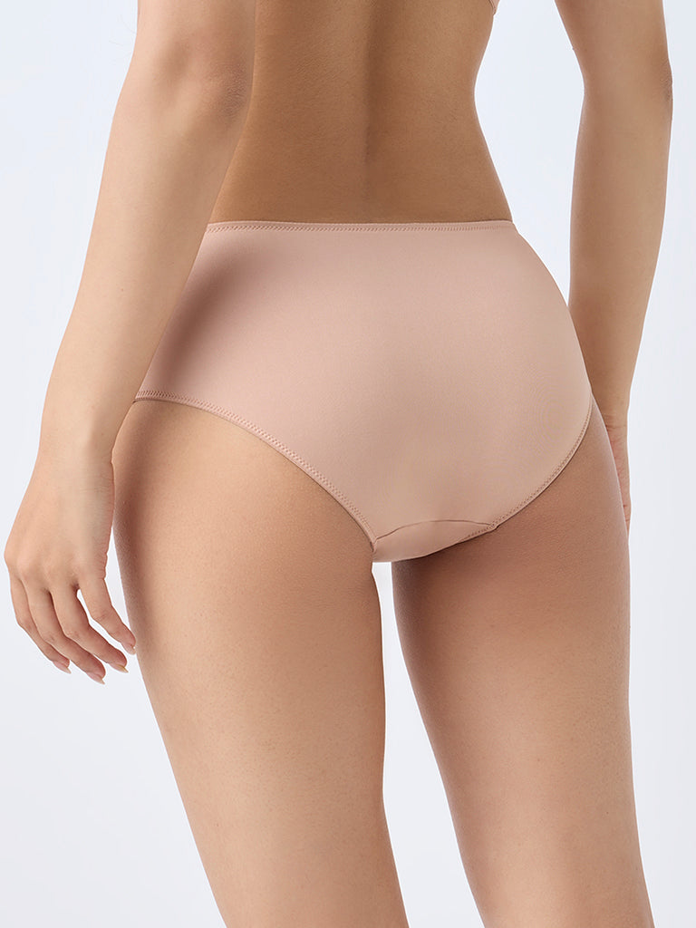 Wunderlove Beige Polka Dot Hipster Briefs