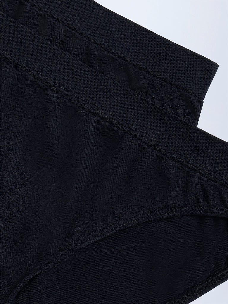 Westside Superstar Women's Black Seam-Free Bikini Briefs - Pack of 2 for Casual Wear Zoomed View
