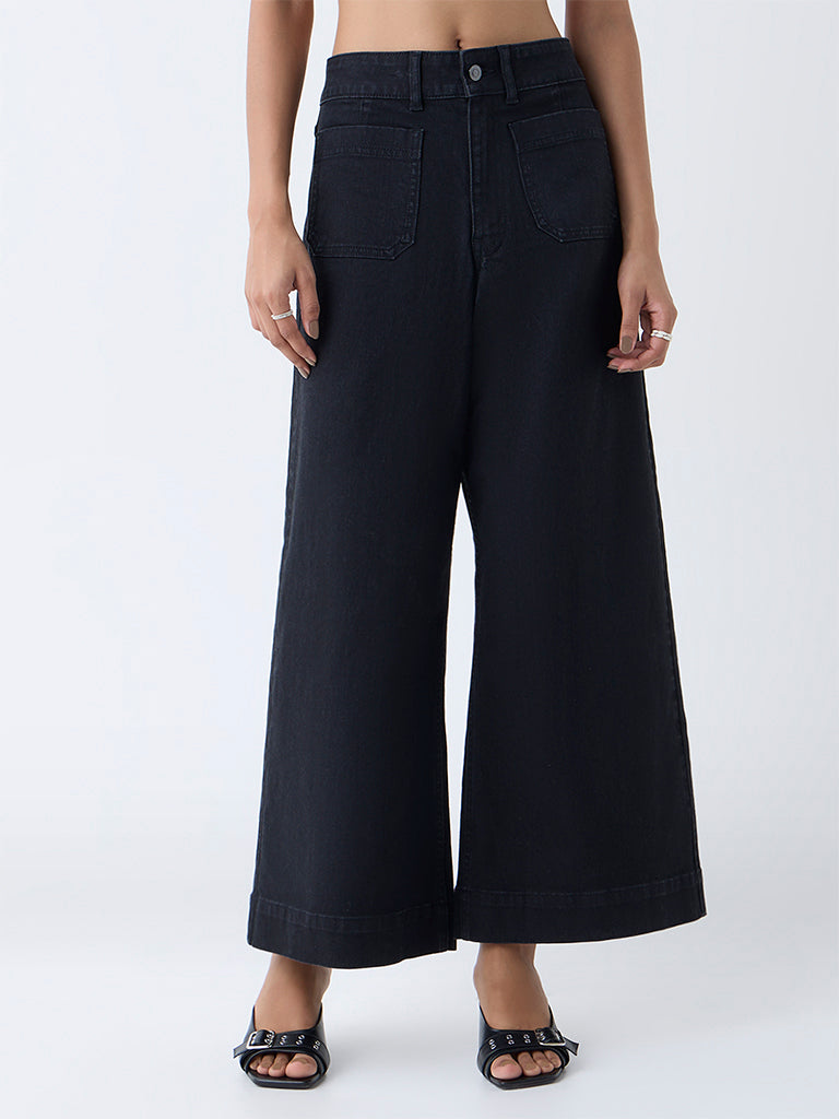 LOV Black Wide-Leg High-Rise Jeans