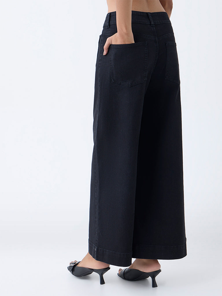 LOV Black Wide-Leg High-Rise Jeans