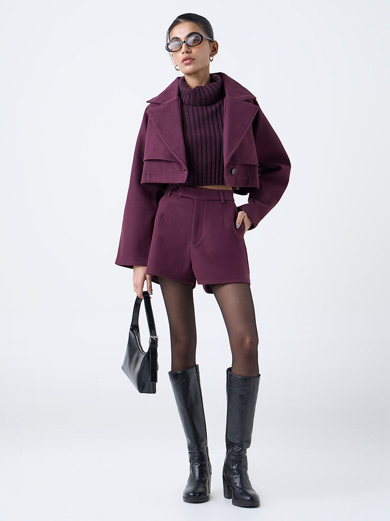 Nuon Plum High-Rise Shorts