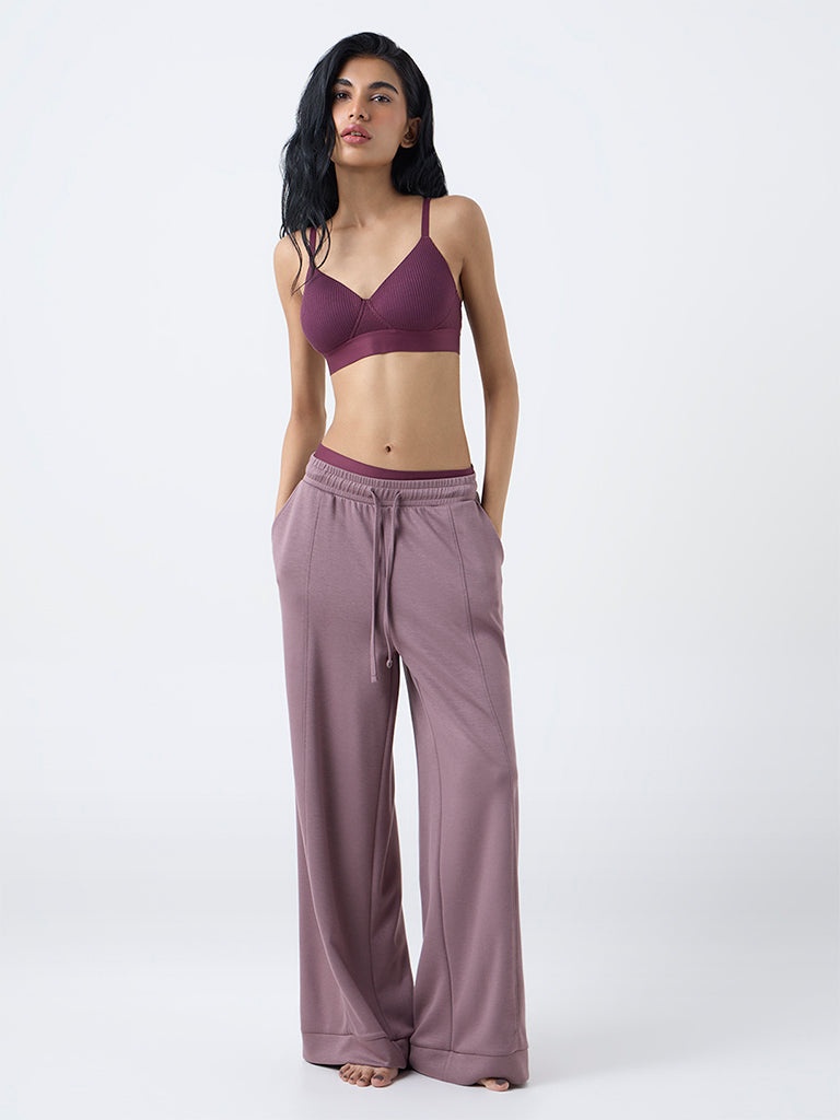 Superstar Plum Ribbed-Textured Padded Bra