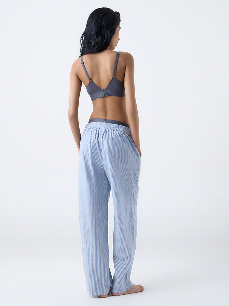 Superstar Charcoal Ribbed-Textured Padded Bra