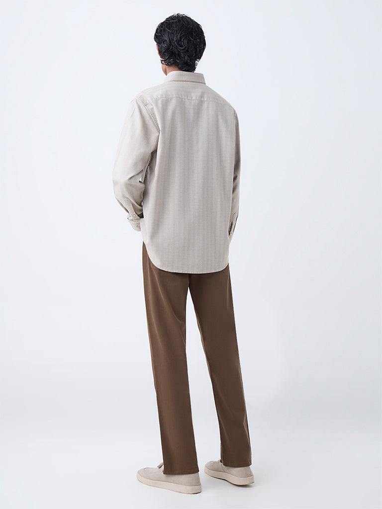 Ascot Brown Relaxed-Fit Mid-Rise Jeans