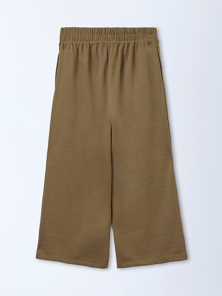 Gia Olive Textured High-Rise Pants