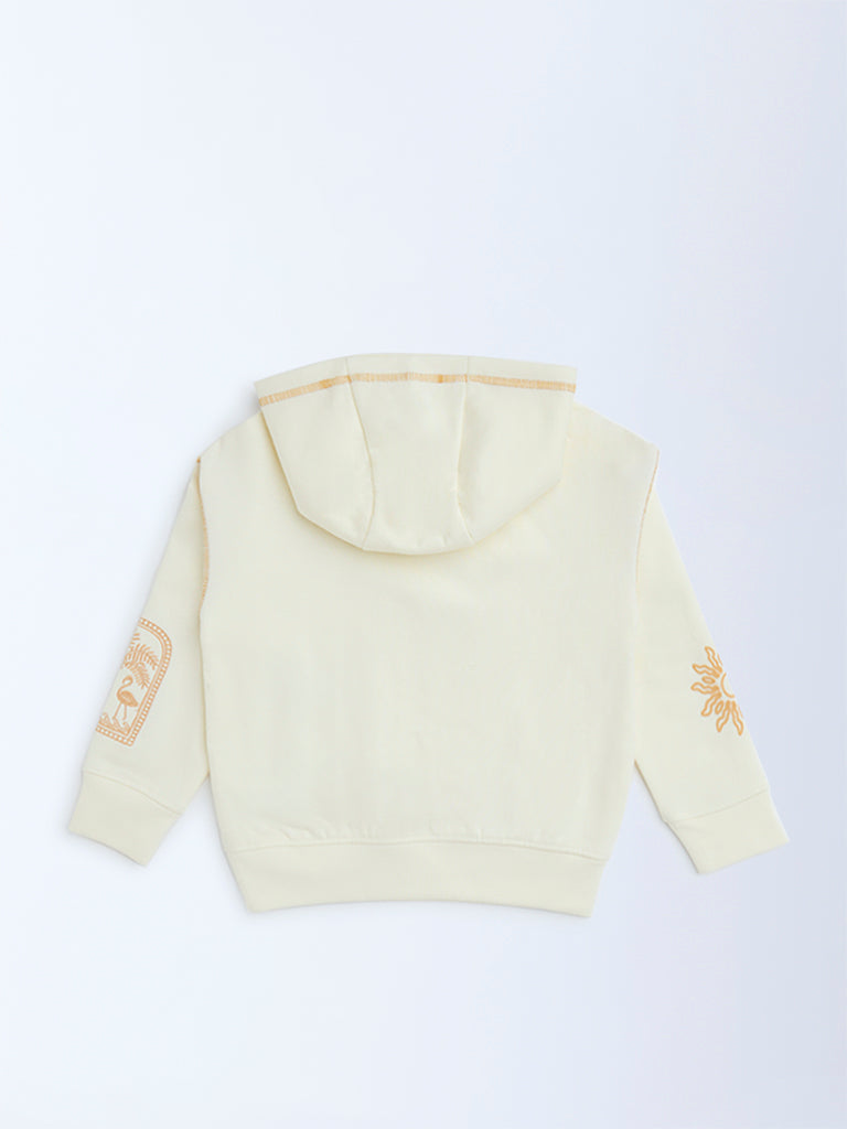 HOP Kids Off-White Animal Printed Cotton-Blend Hoodie