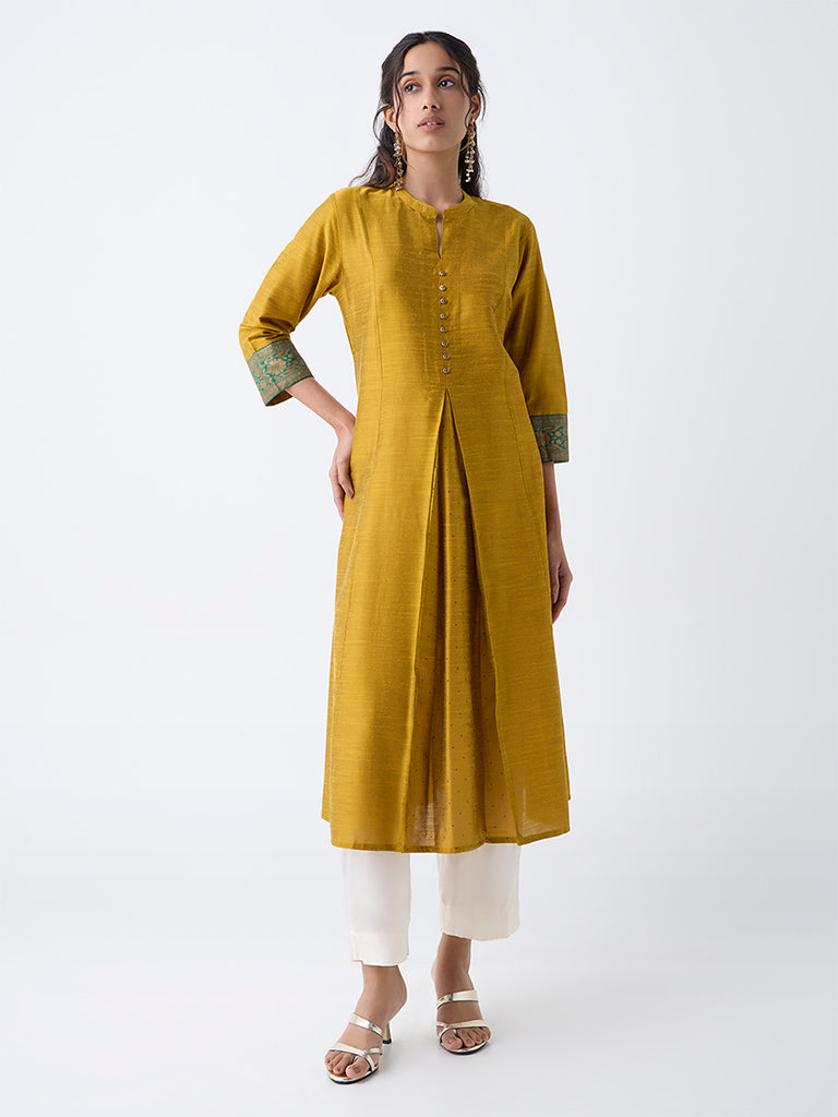 Utsa Mustard A-Line Kurta