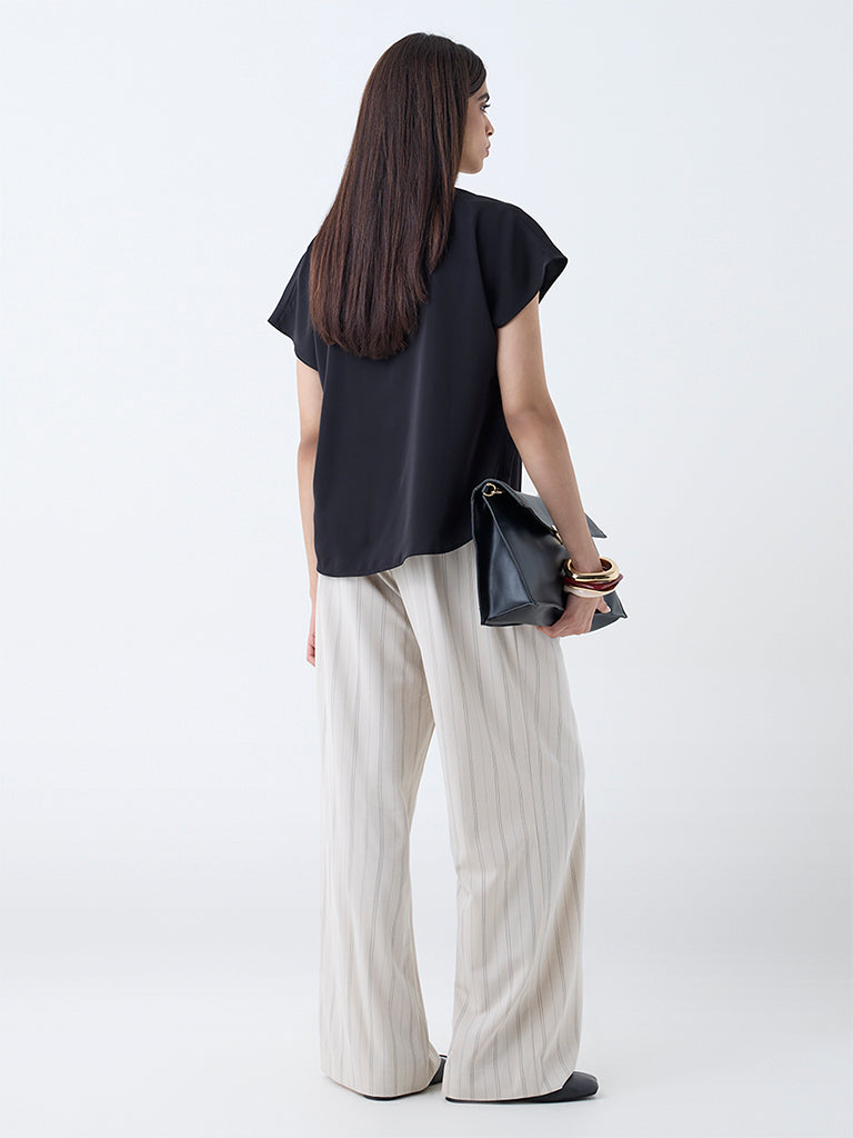 Wardrobe Black Solid Cotton Top