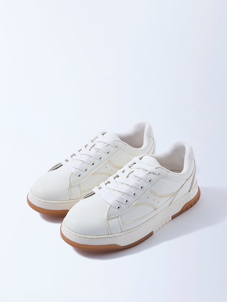 LUNA BLU White Lace-Up Sneakers