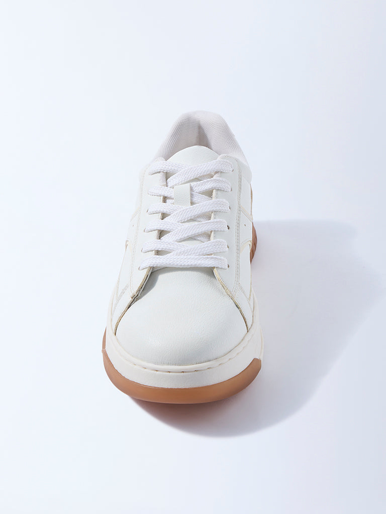 LUNA BLU White Lace-Up Sneakers