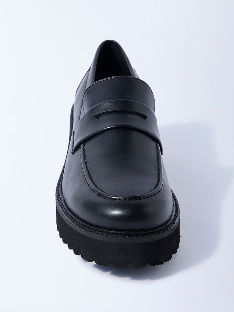 LUNA BLU Black Chunky Loafers