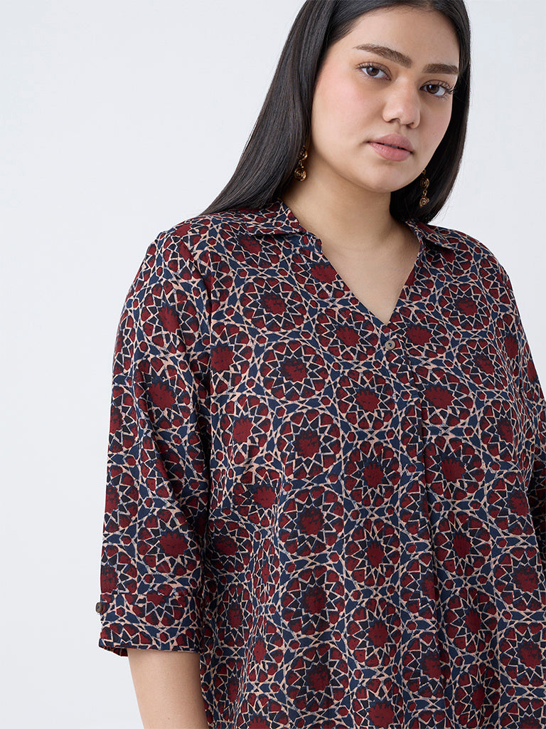 Diza Red Printed Tunic