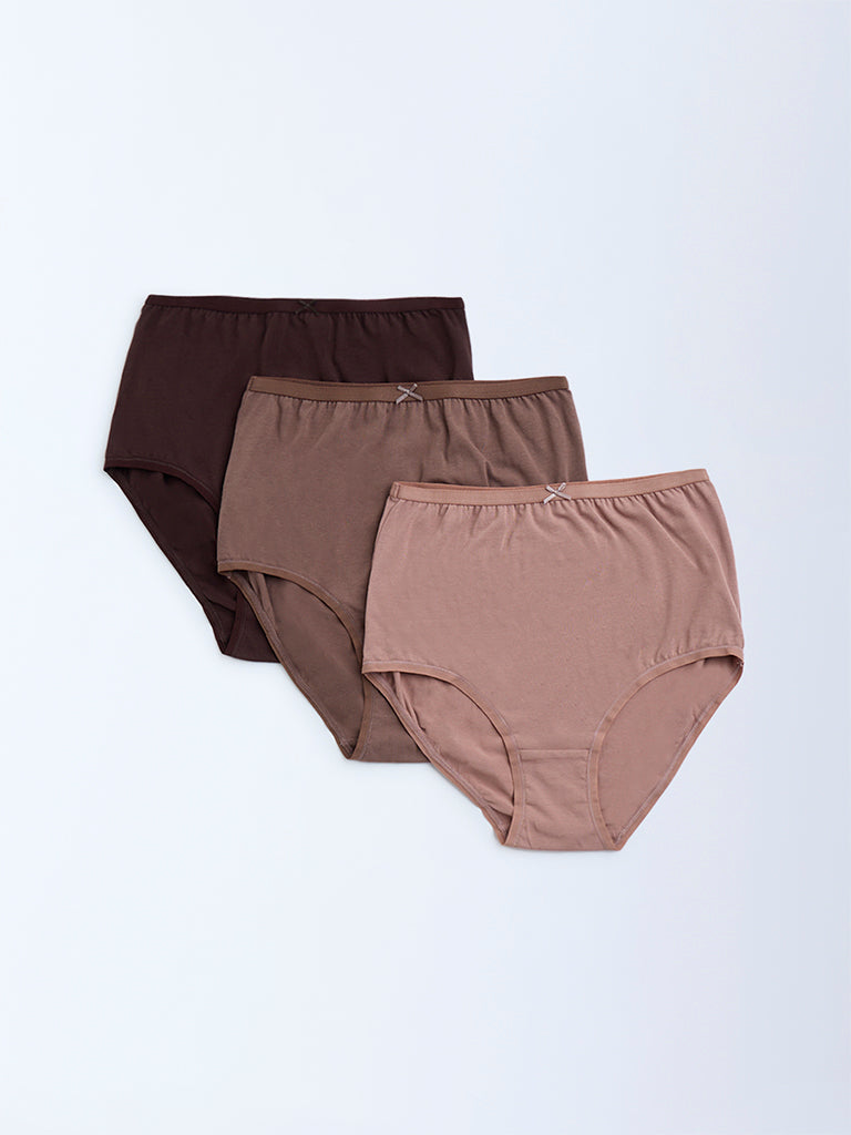 Wunderlove 3-Pack Solid Cotton-Blend Full Briefs
