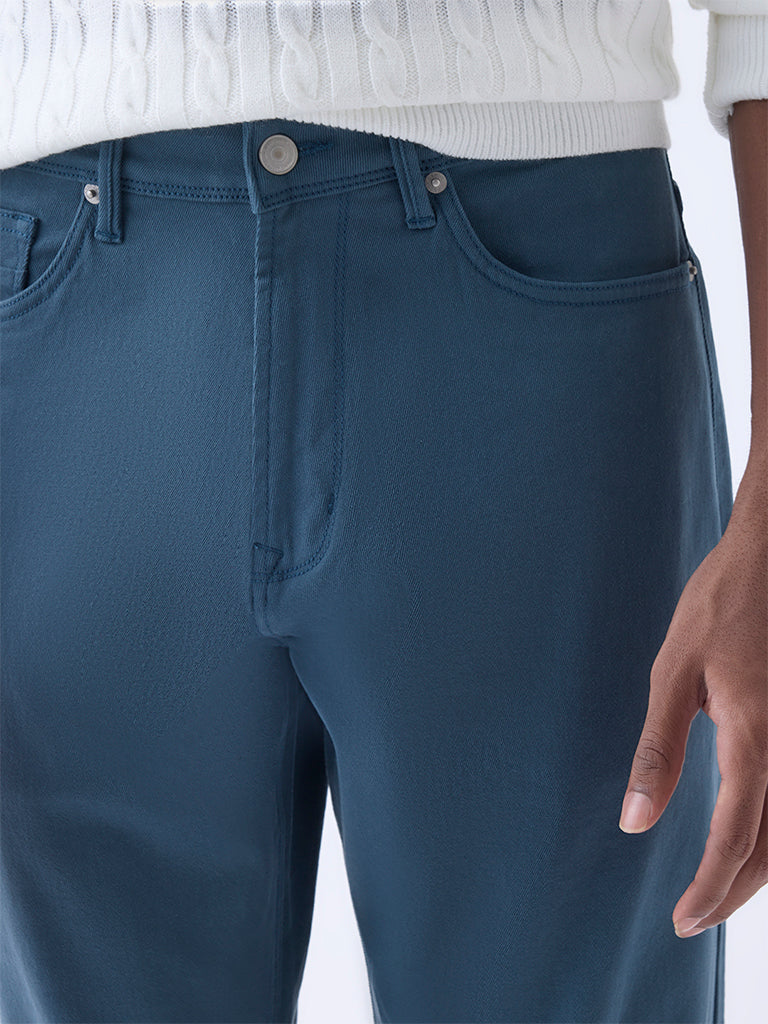 Ascot Teal Mid-Rise Relaxed-Fit Jeans