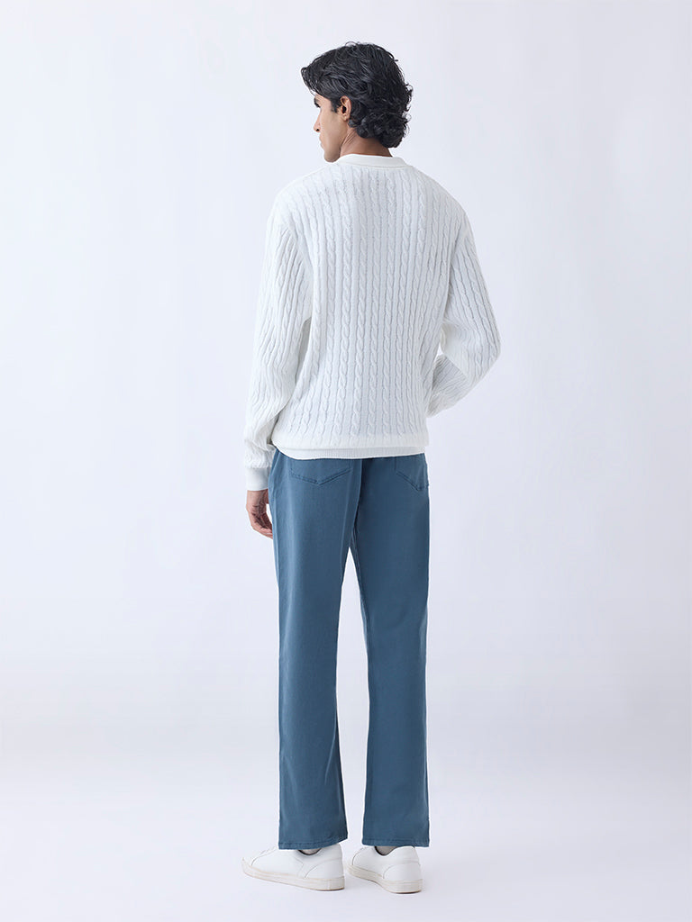 Ascot Teal Mid-Rise Relaxed-Fit Jeans