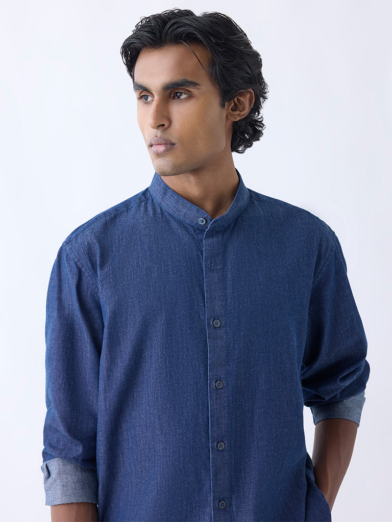 Ascot Blue Relaxed-Fit Denim Shirt