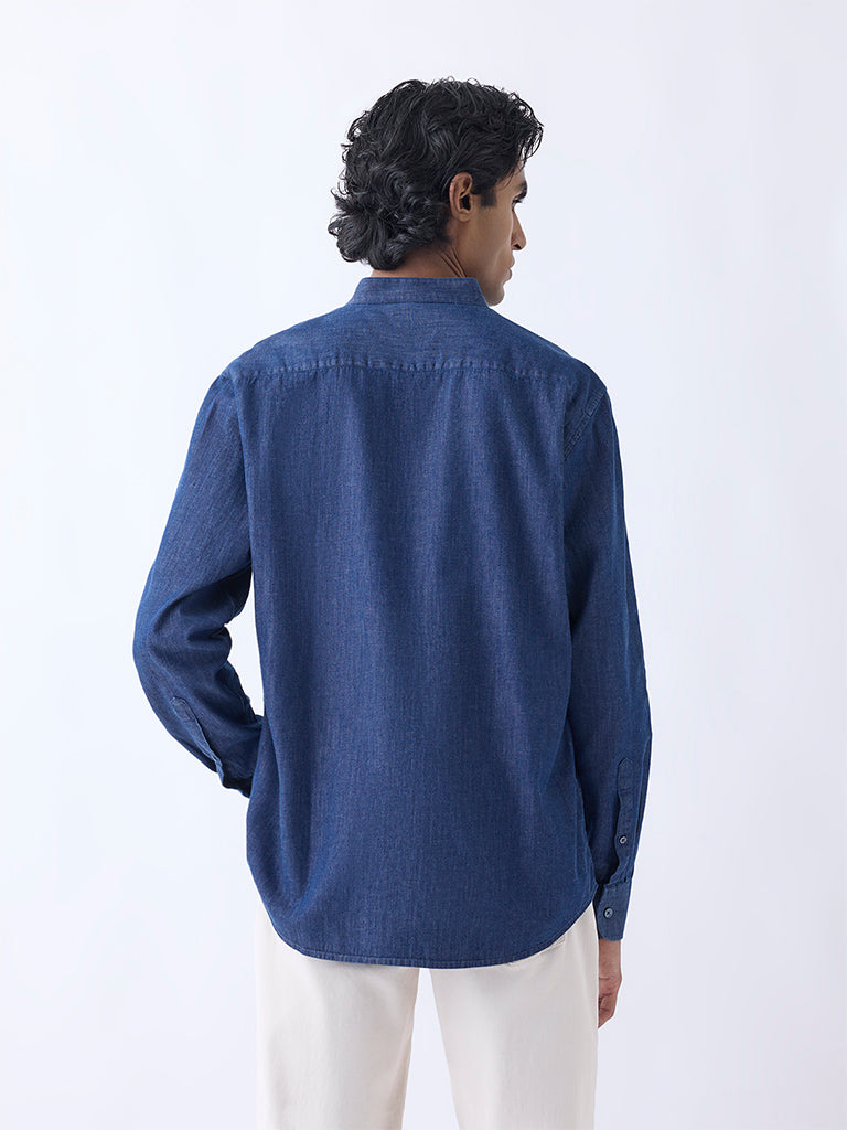 Ascot Blue Relaxed-Fit Denim Shirt